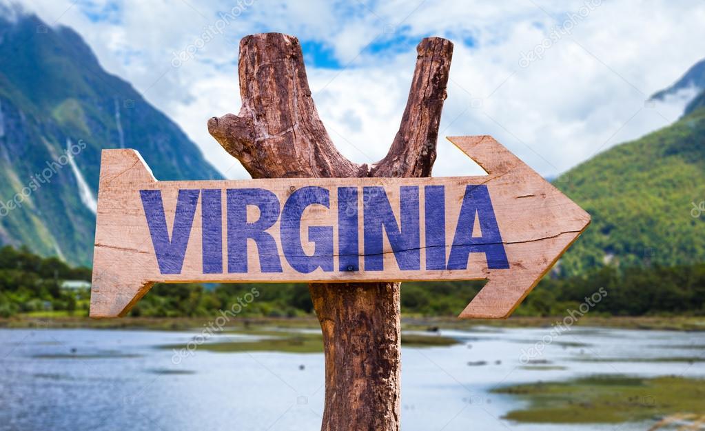 Virginia wooden sign
